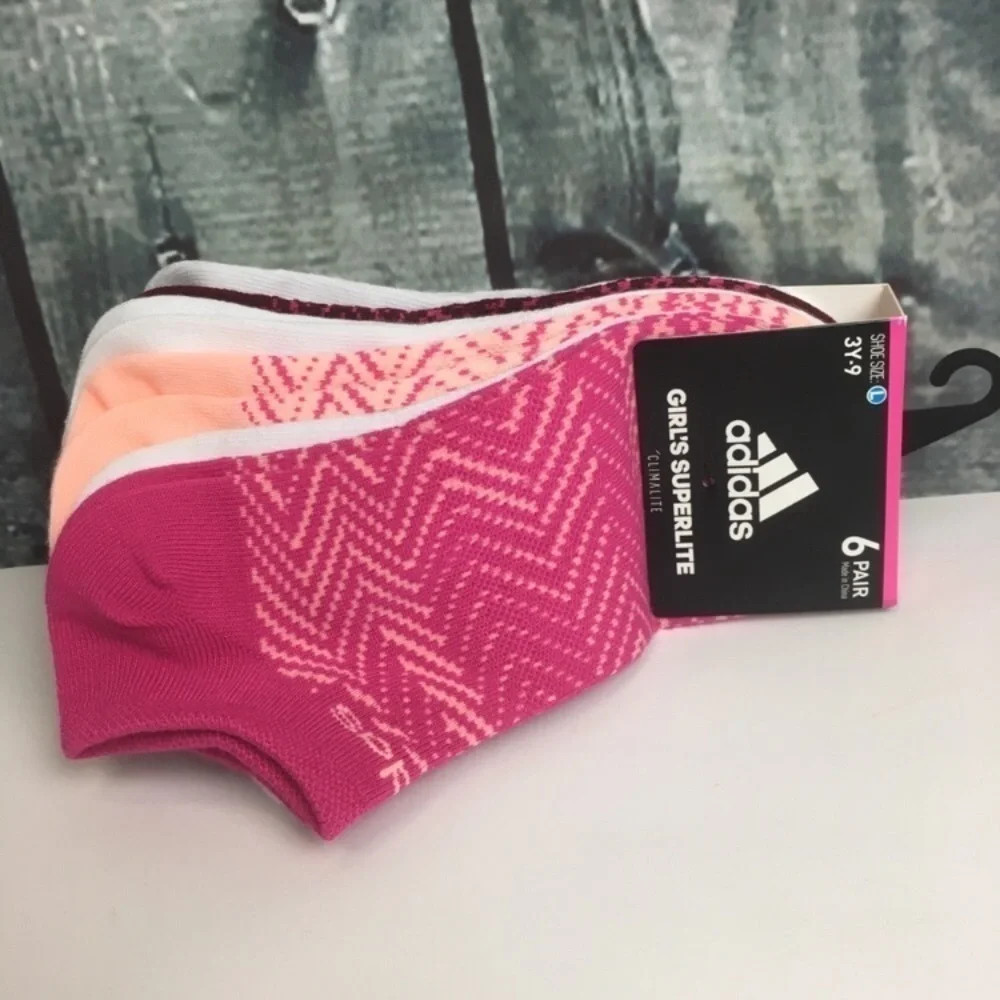 Adidas NWT No Show Superlite Socks 6-Pair Accessories Gym Workout Fall Winter